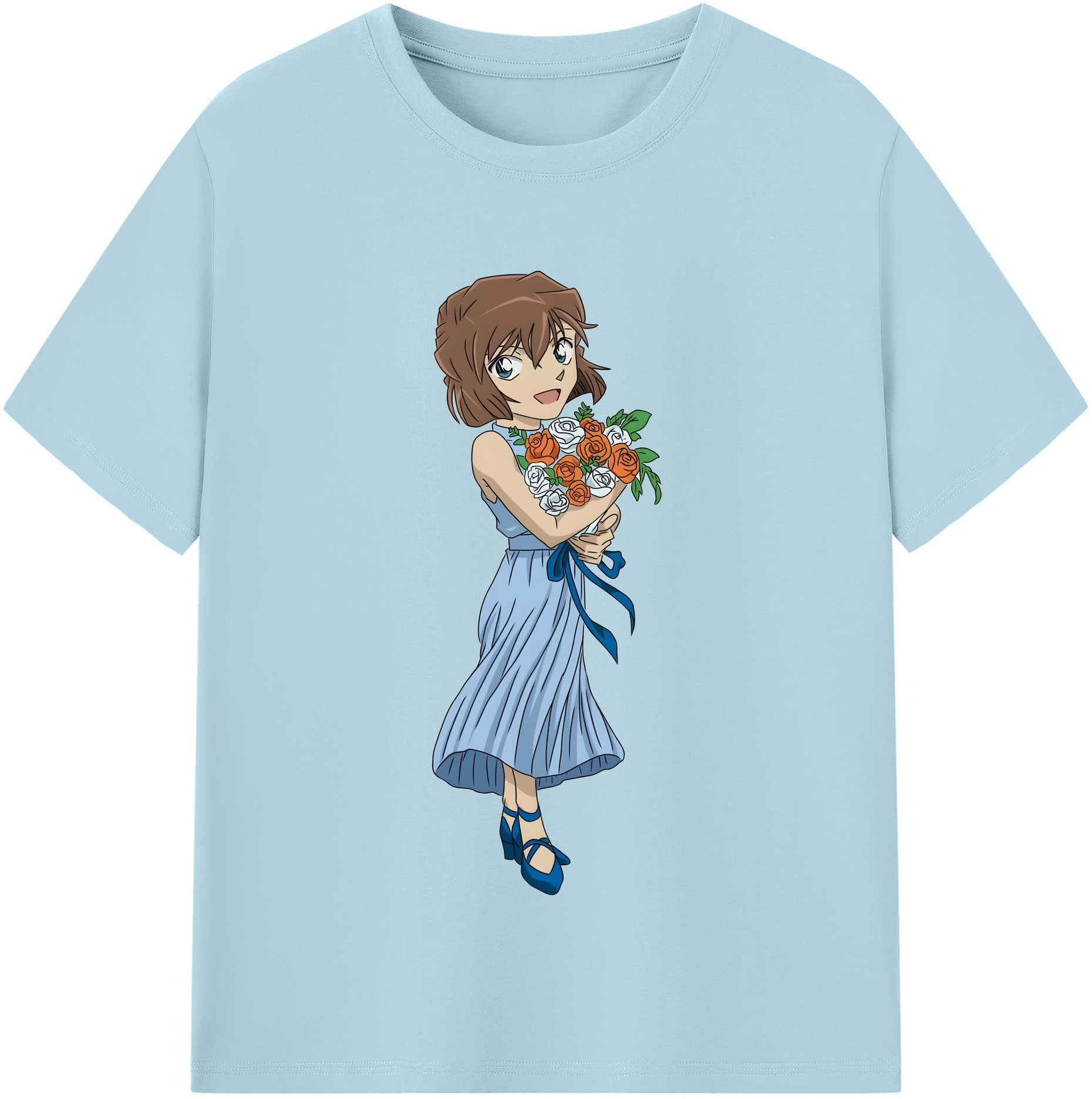 （画像用） 名探偵コナン 灰原 哀 はいばら あい Detective Conan Anita Hailey、Vi Graythorn Haibara Ai 綿100％半袖Tシャツ（フロントプリント）